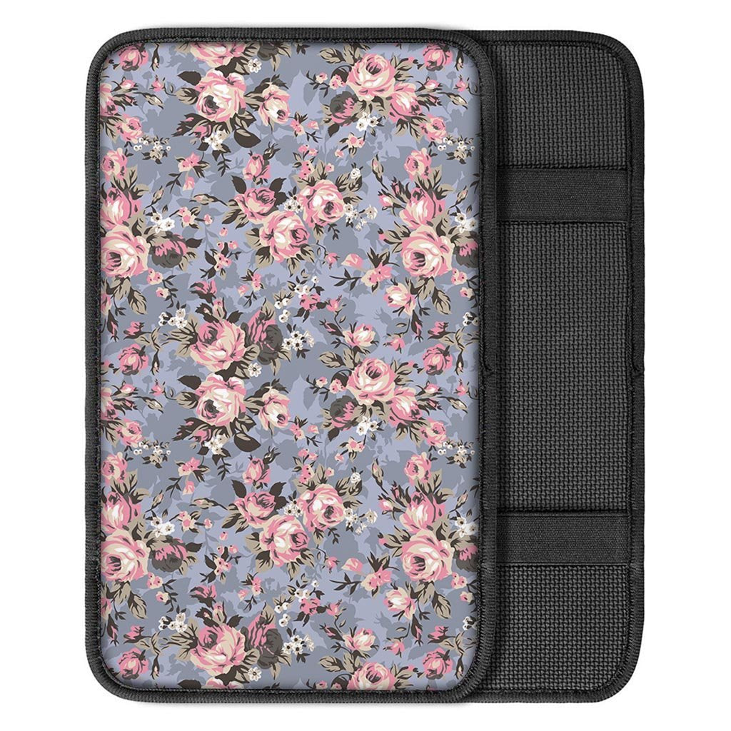 Vintage Pink Rose Flower Print Car Console Cover-grizzshop