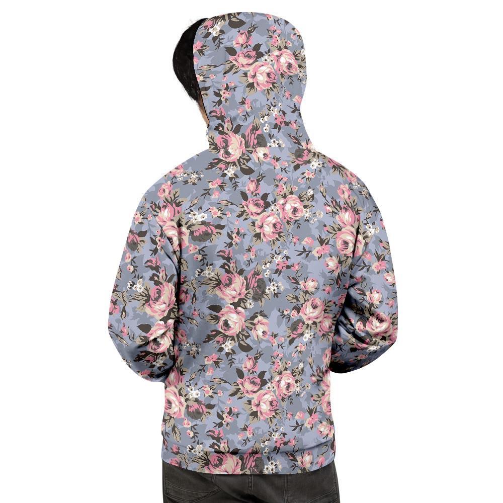 Vintage Pink Rose Flower Print Men's Hoodie-grizzshop