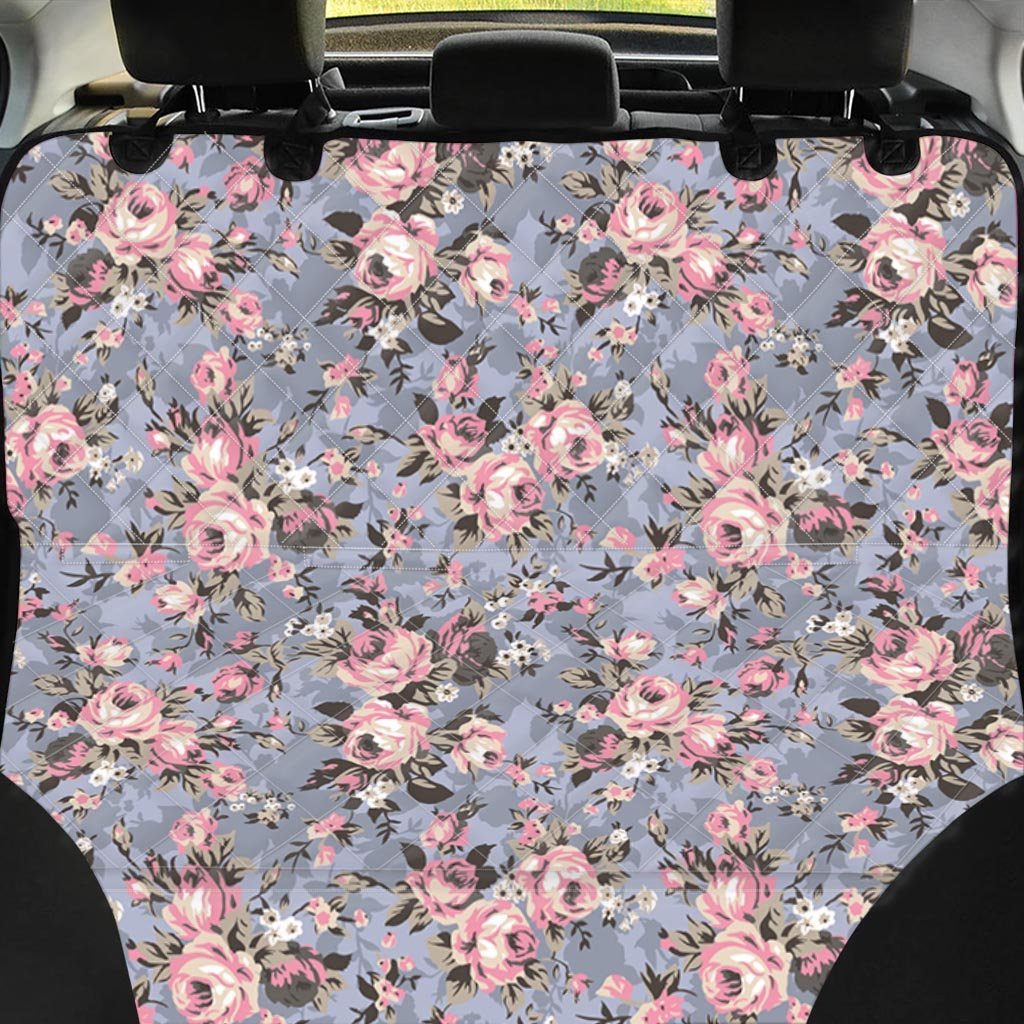Vintage Pink Rose Flower Print Pet Car Seat Cover-grizzshop