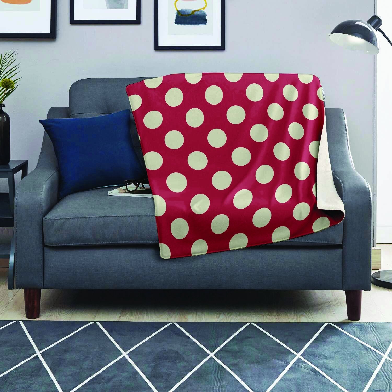 Vintage Red Polka Dot Blanket-grizzshop