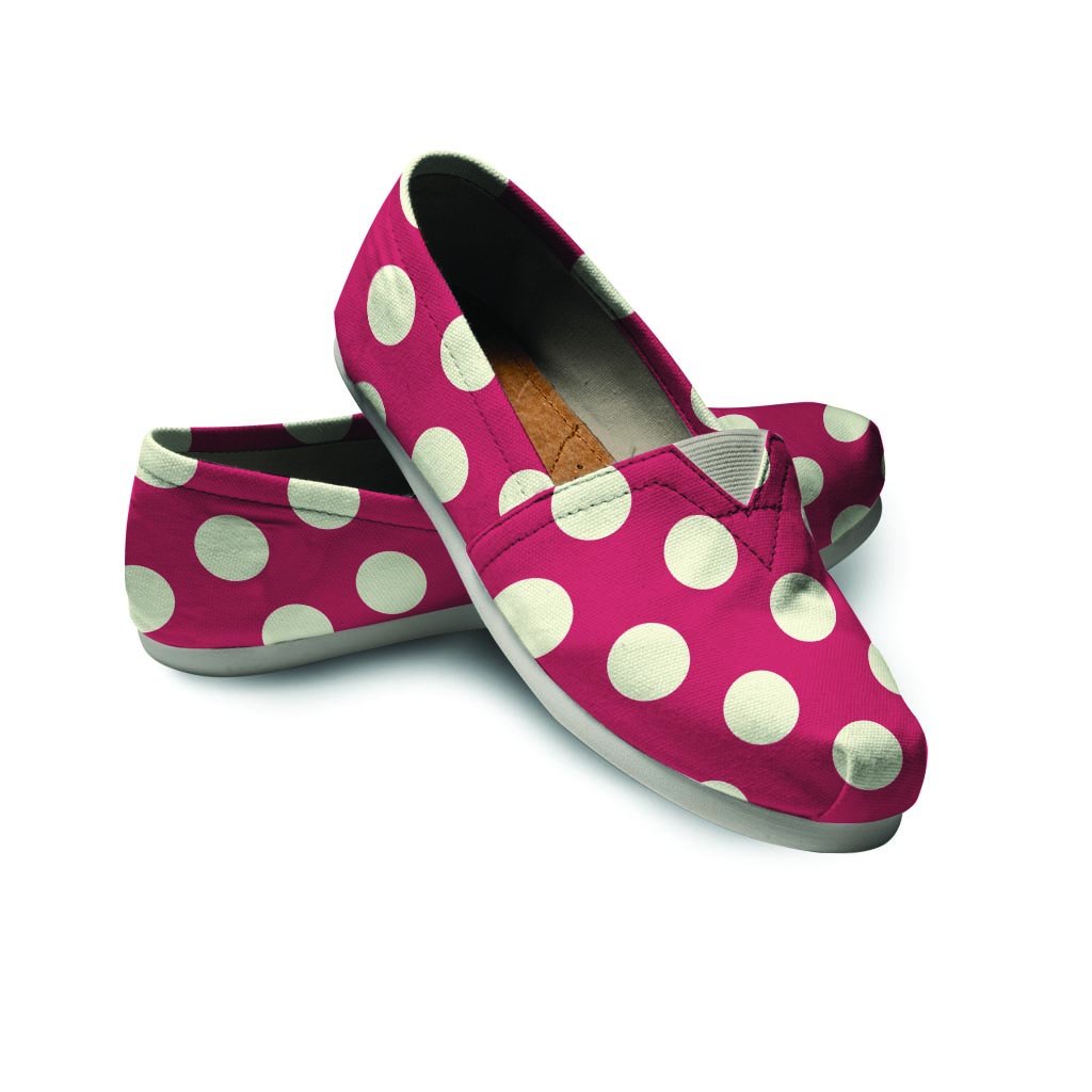 Vintage Red Polka Dot Canvas Shoes-grizzshop