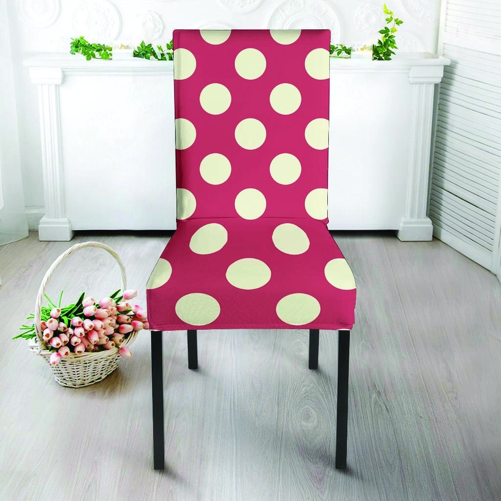 Vintage Red Polka Dot Chair Cover-grizzshop