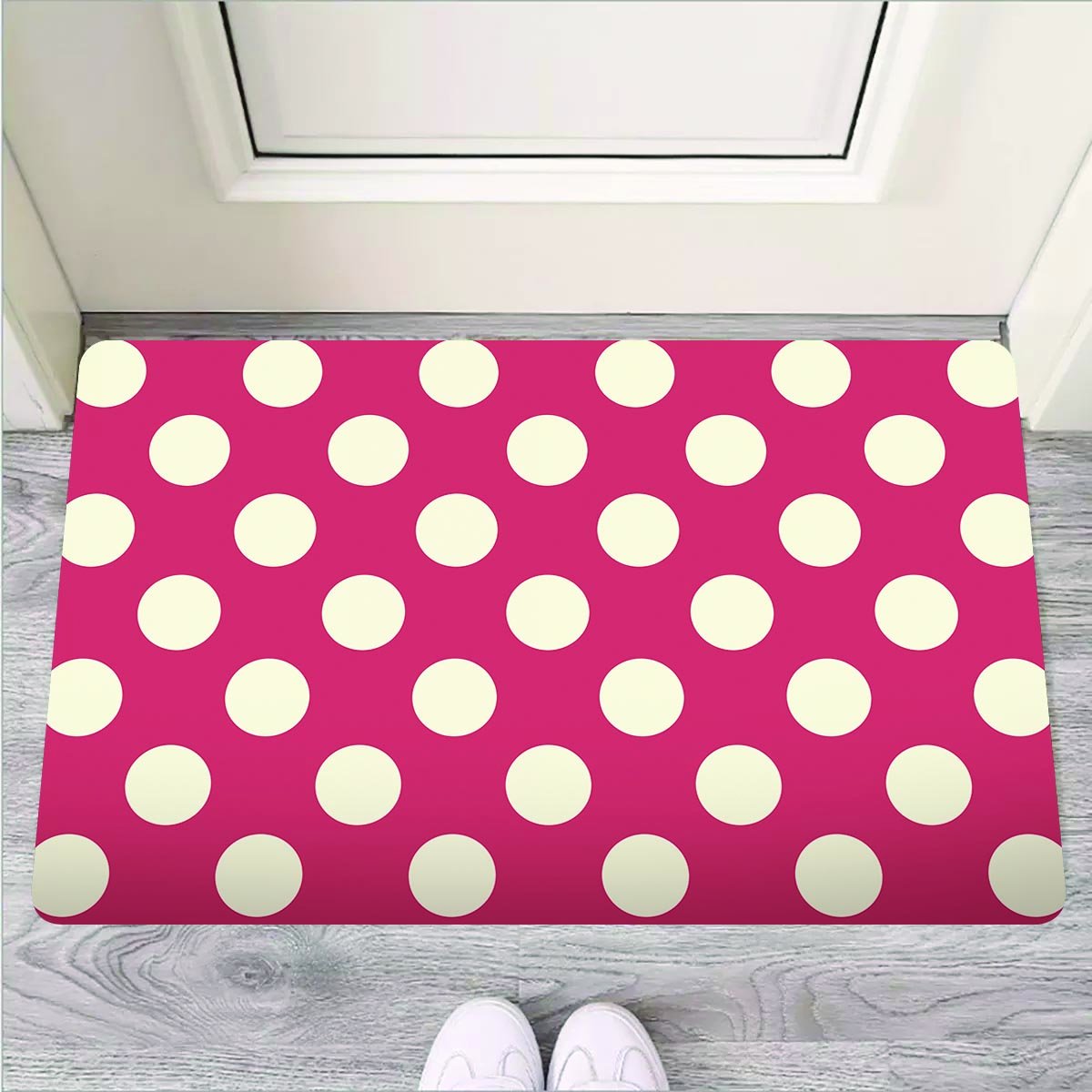 Vintage Red Polka Dot Door Mat-grizzshop