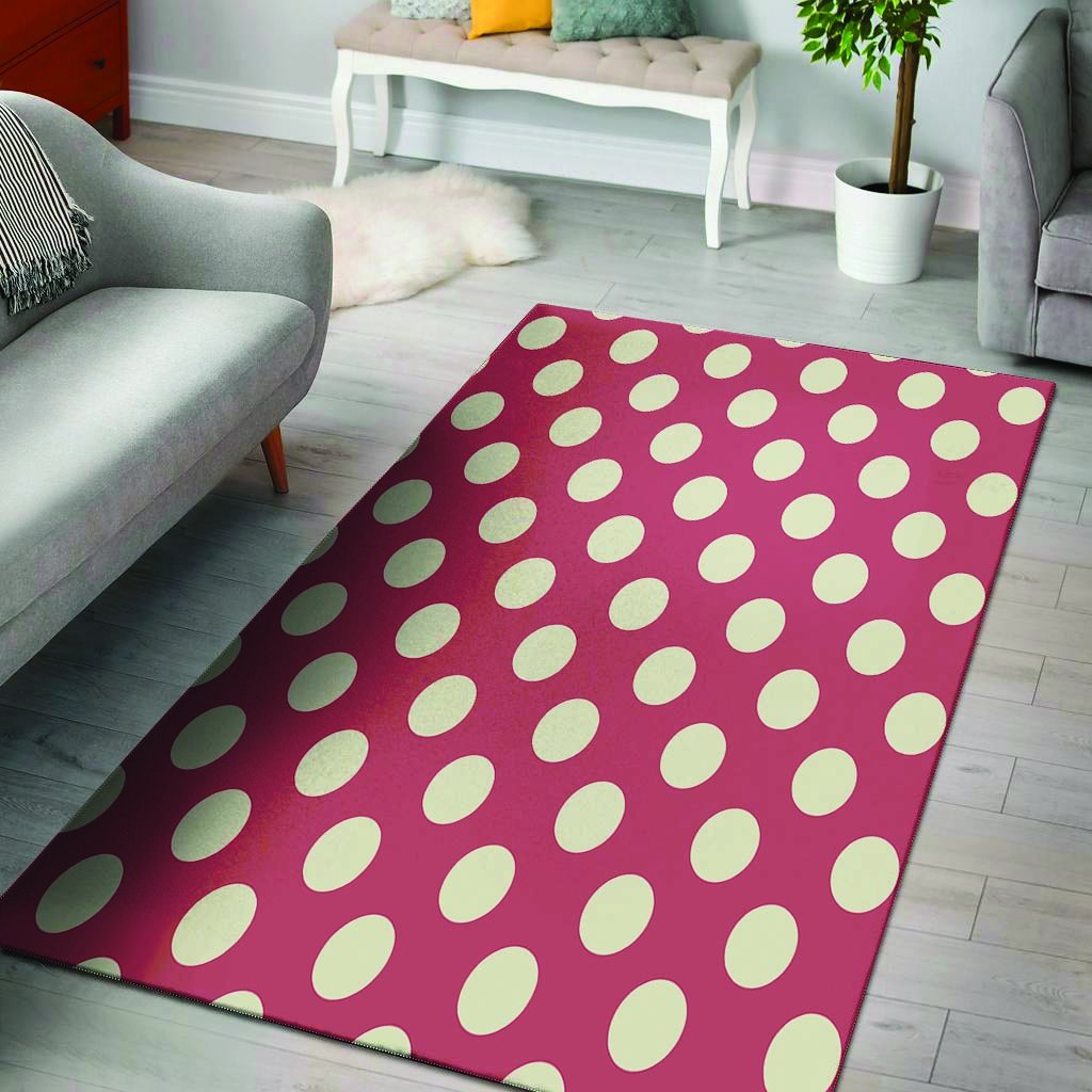 Vintage Red Polka Dot Floor Mat-grizzshop
