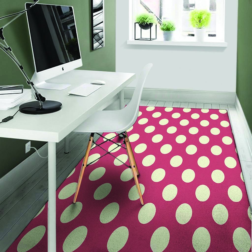 Vintage Red Polka Dot Floor Mat-grizzshop