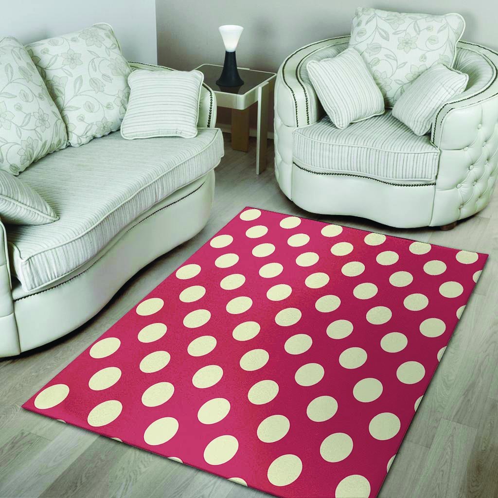 Vintage Red Polka Dot Floor Mat-grizzshop