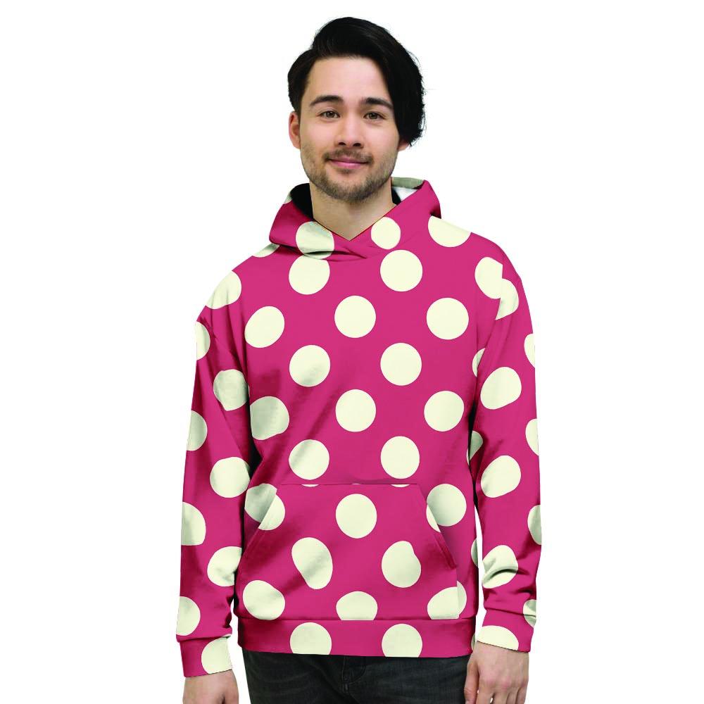 Vintage Red Polka Dot Men's Hoodie-grizzshop