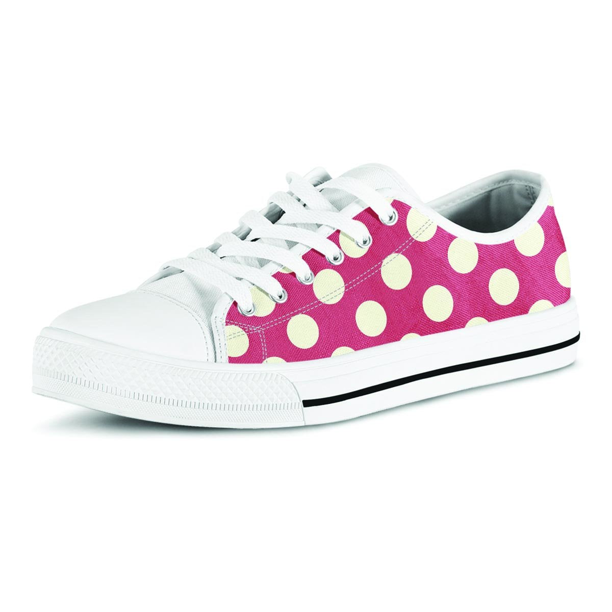 Vintage Red Polka Dot Men's Low Top Shoes-grizzshop