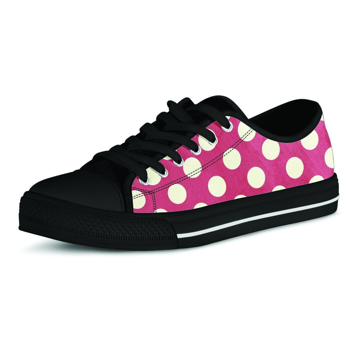 Vintage Red Polka Dot Men's Low Top Shoes-grizzshop