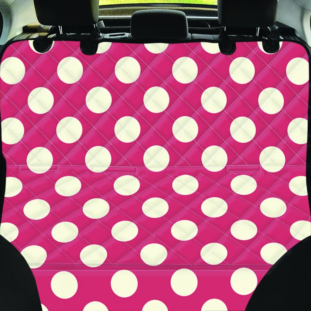 Vintage Red Polka Dot Pet Car Seat Cover-grizzshop