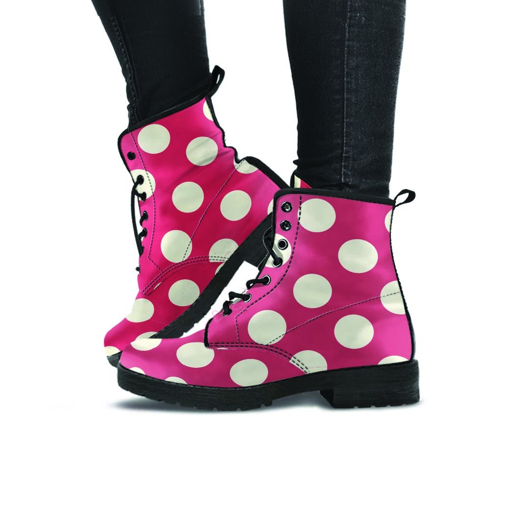 Vintage Red Polka Dot Women's Boots-grizzshop