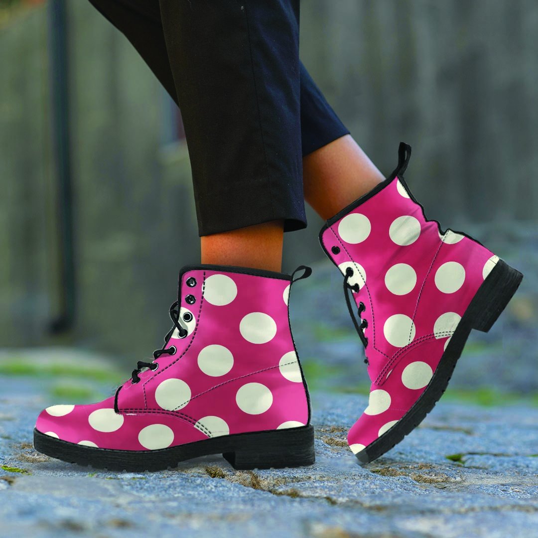 Vintage Red Polka Dot Women's Boots-grizzshop