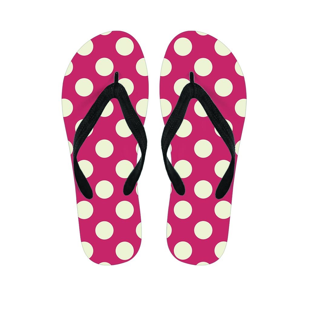 Vintage Red Polka Dot Women's Flip Flops-grizzshop