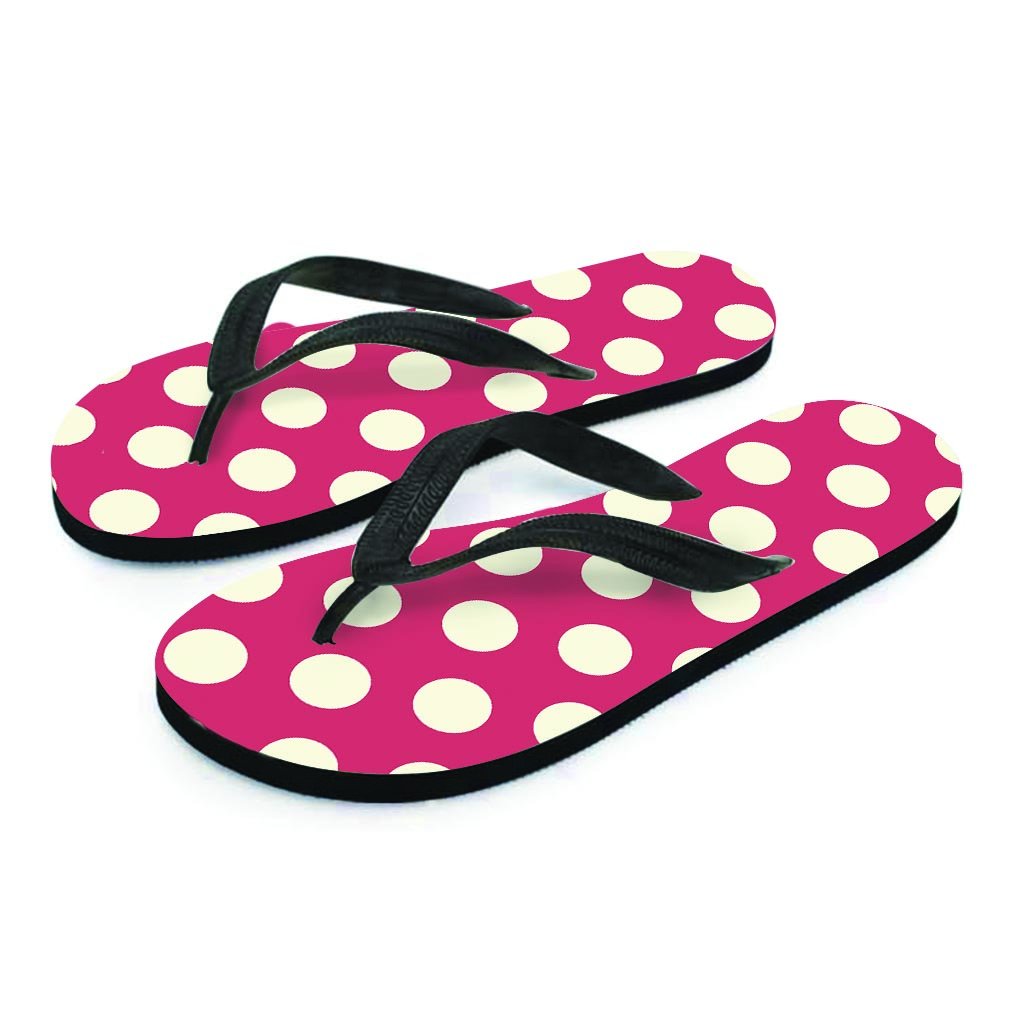 Vintage Red Polka Dot Women's Flip Flops-grizzshop