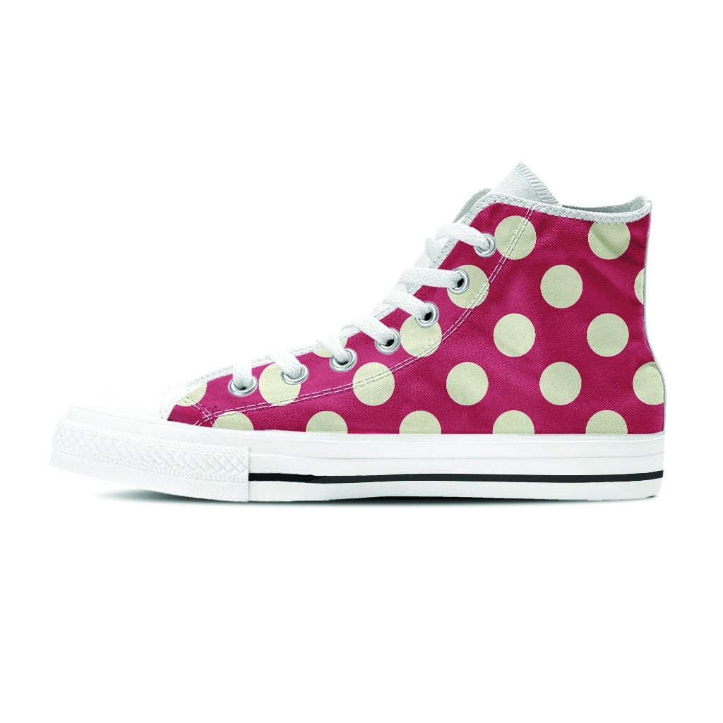 Vintage Red Polka Dot Women's High Top Shoes-grizzshop