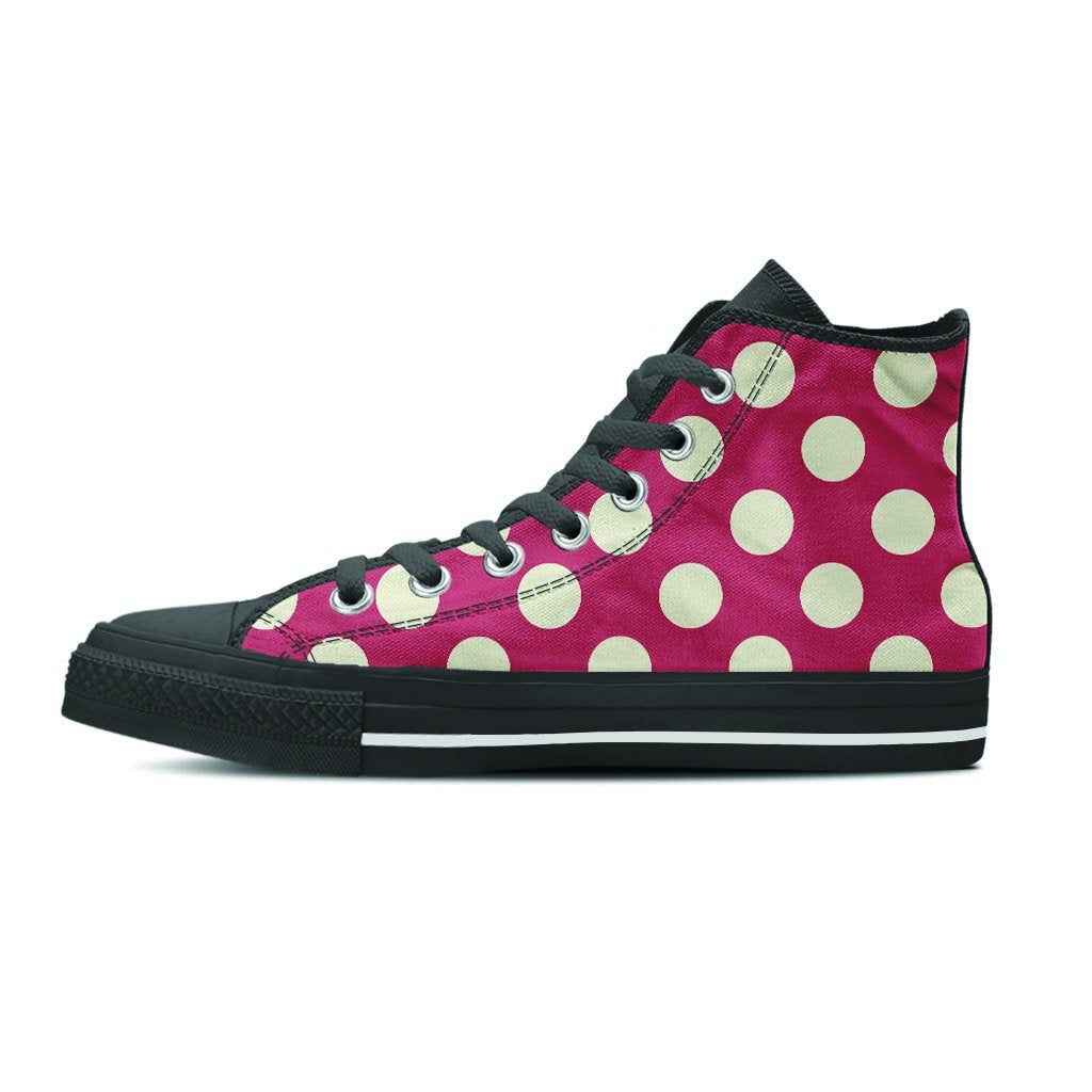 Vintage Red Polka Dot Women's High Top Shoes-grizzshop