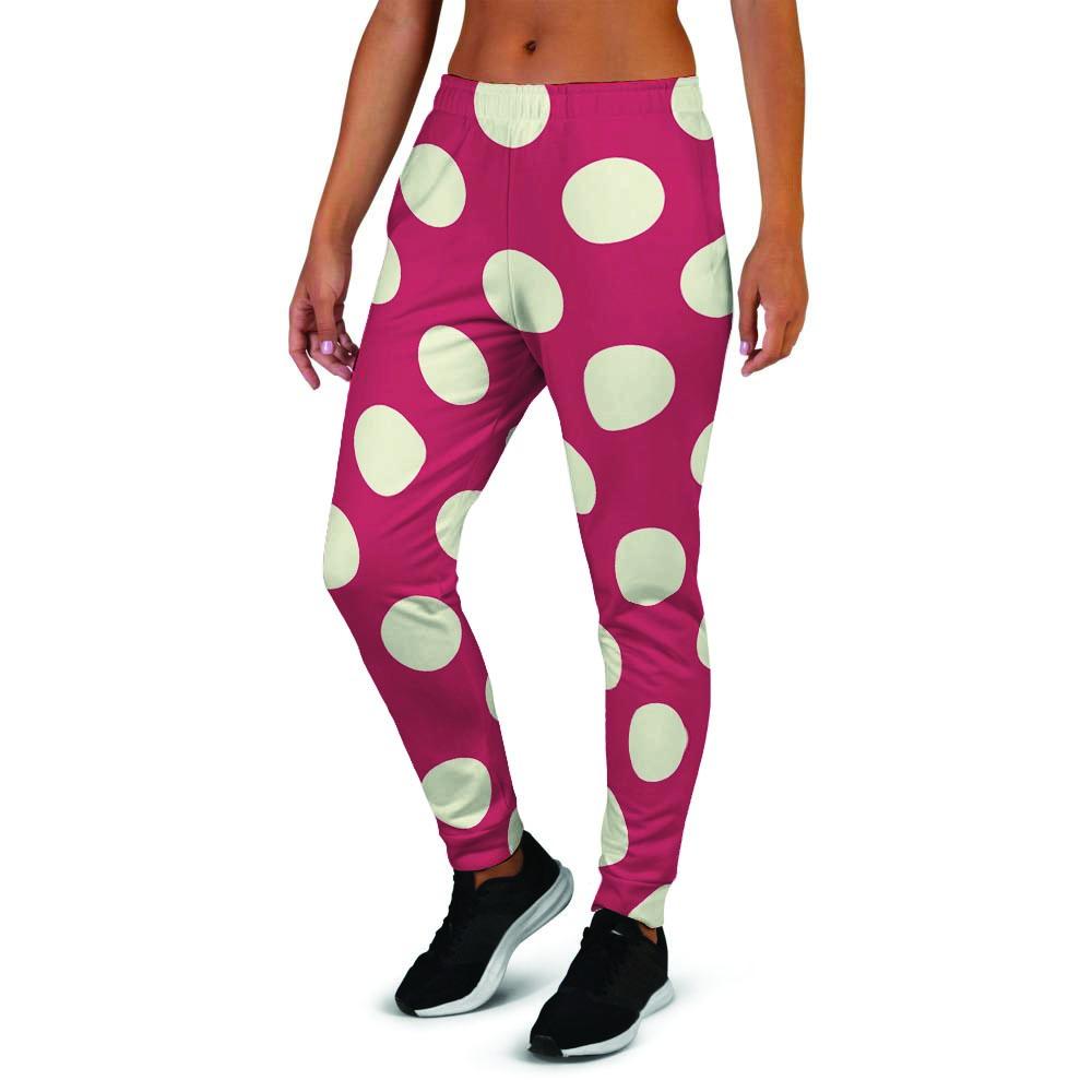 Vintage Red Polka Dot Women's Joggers-grizzshop