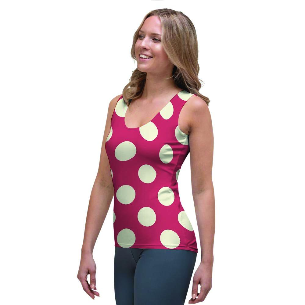 Vintage Red Polka Dot Women's Tank Top-grizzshop