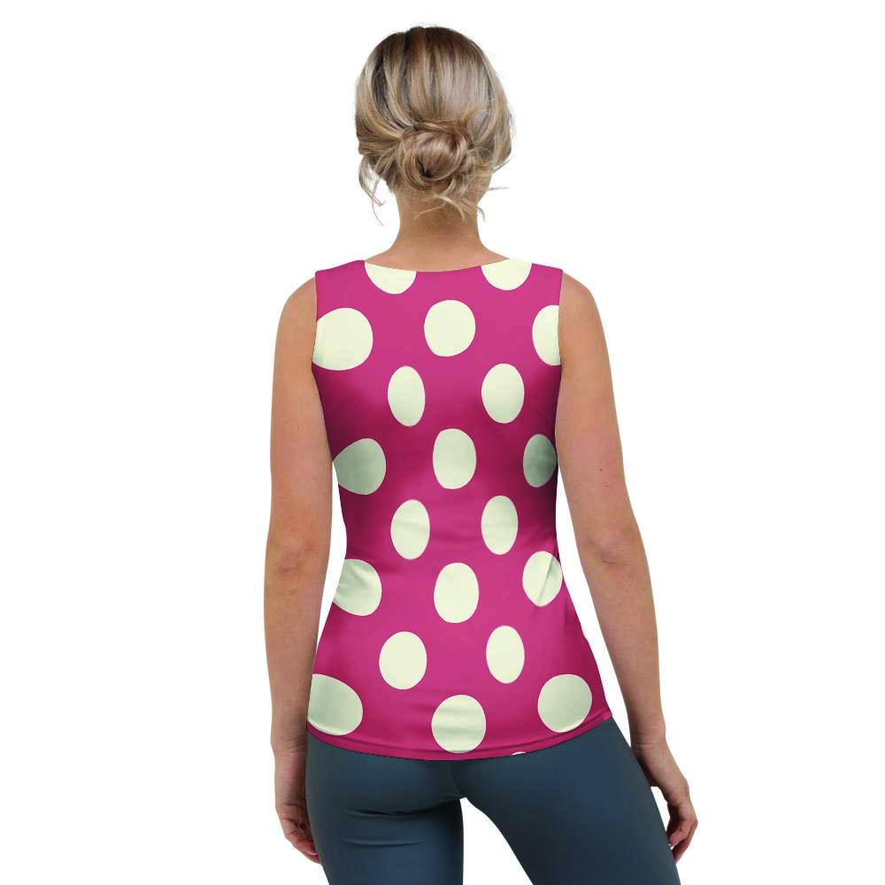 Vintage Red Polka Dot Women's Tank Top-grizzshop