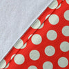Vintage Red White Polka Dot Pattern Print Blanket-grizzshop