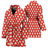 Vintage Red White Polka Dot Pattern Print Women Long Robe-grizzshop