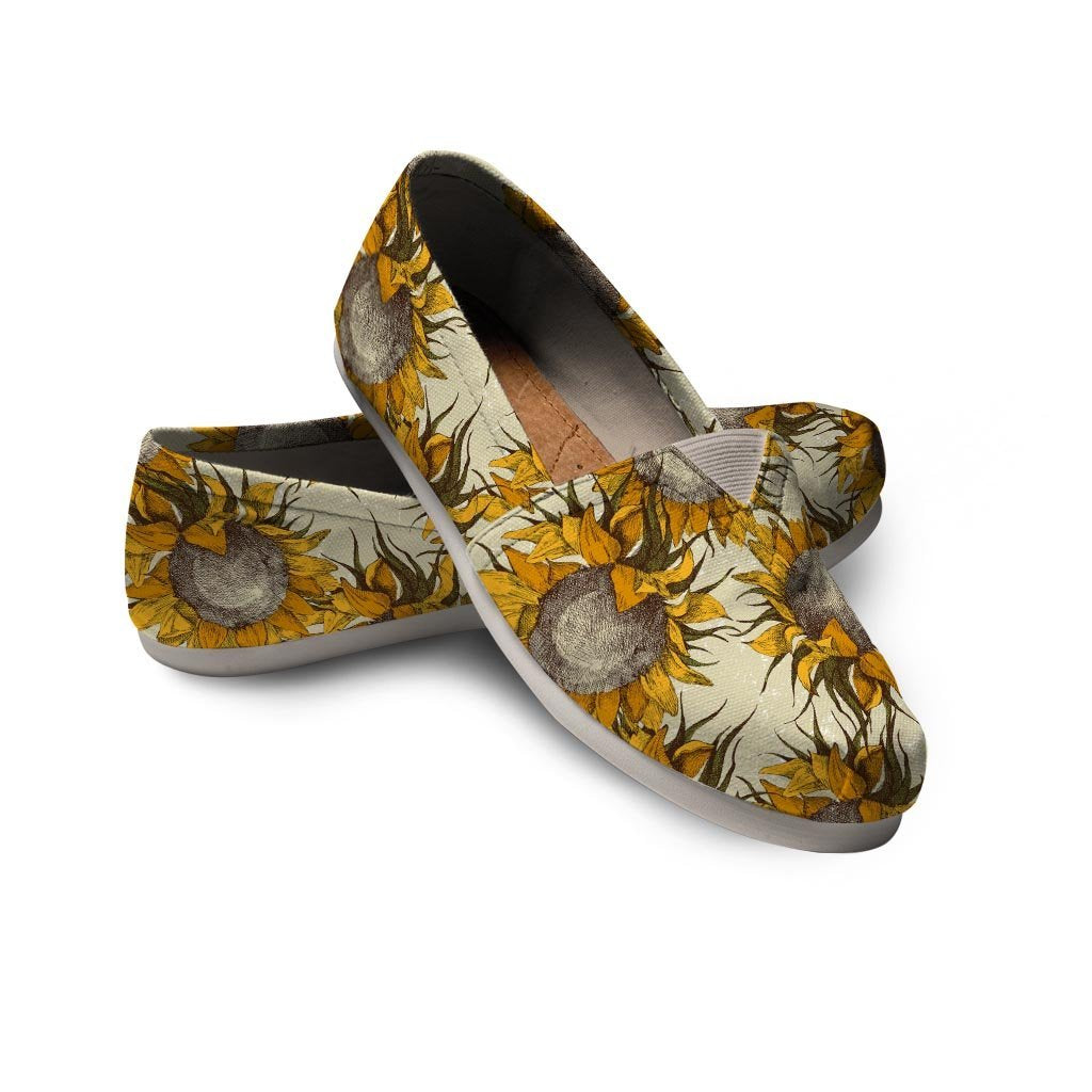 Vintage Sunflower Canvas Shoes-grizzshop