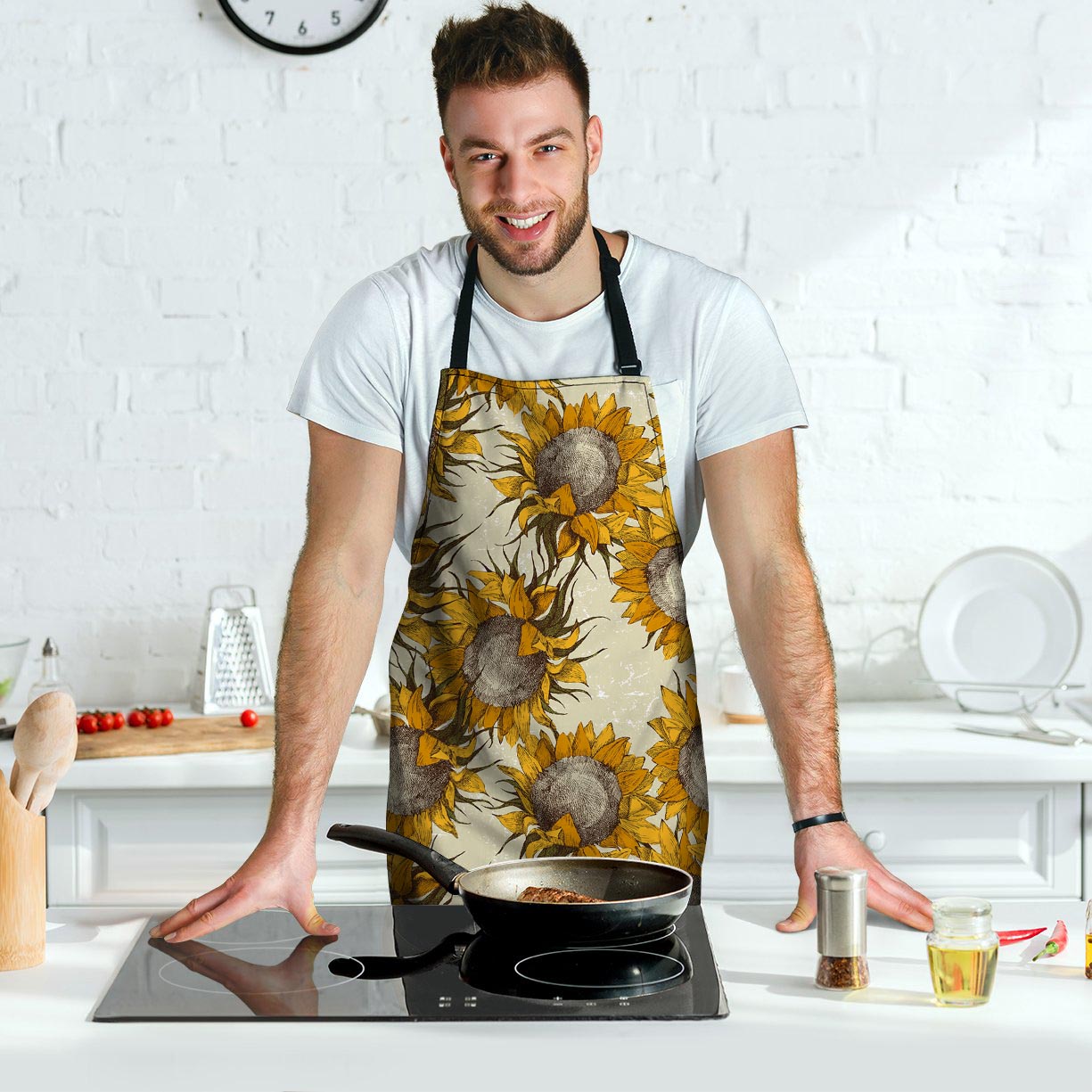 Vintage Sunflower Men's Apron-grizzshop