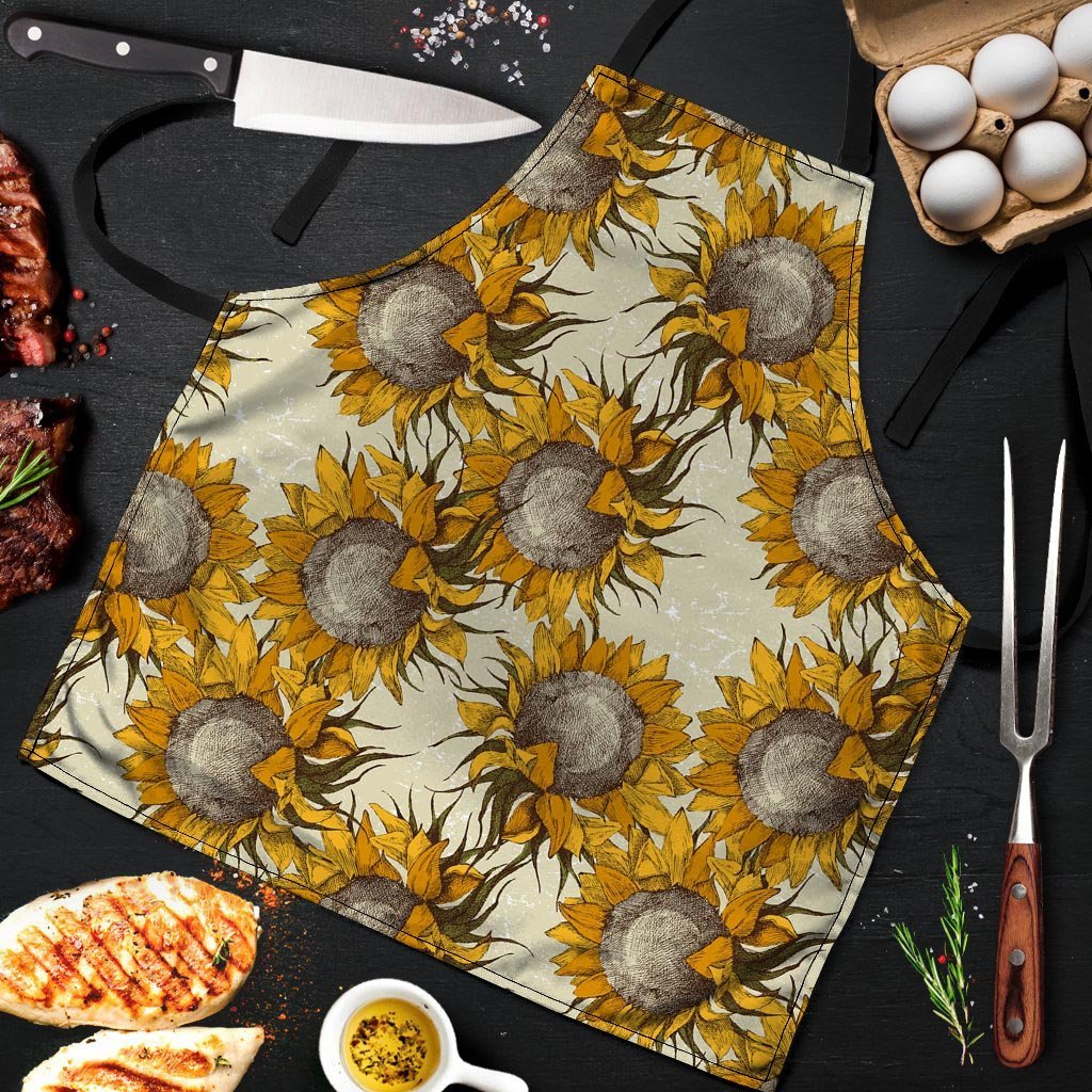 Vintage Sunflower Men's Apron-grizzshop