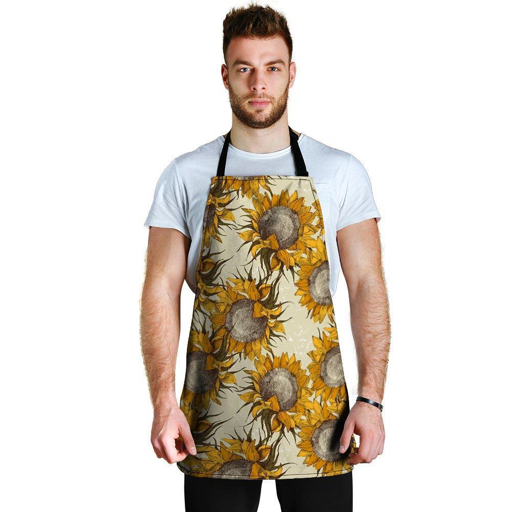 Vintage Sunflower Men's Apron-grizzshop