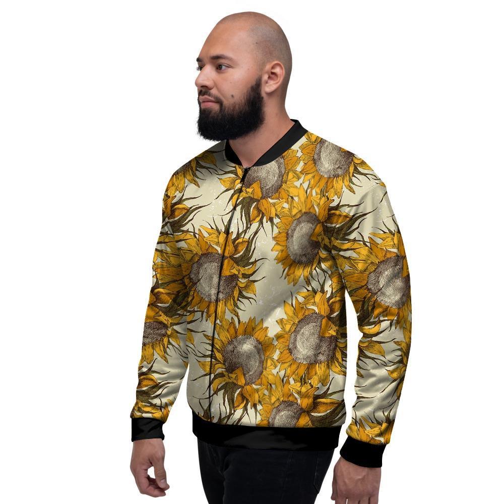Vintage Sunflower Men's Bomber Jacket-grizzshop