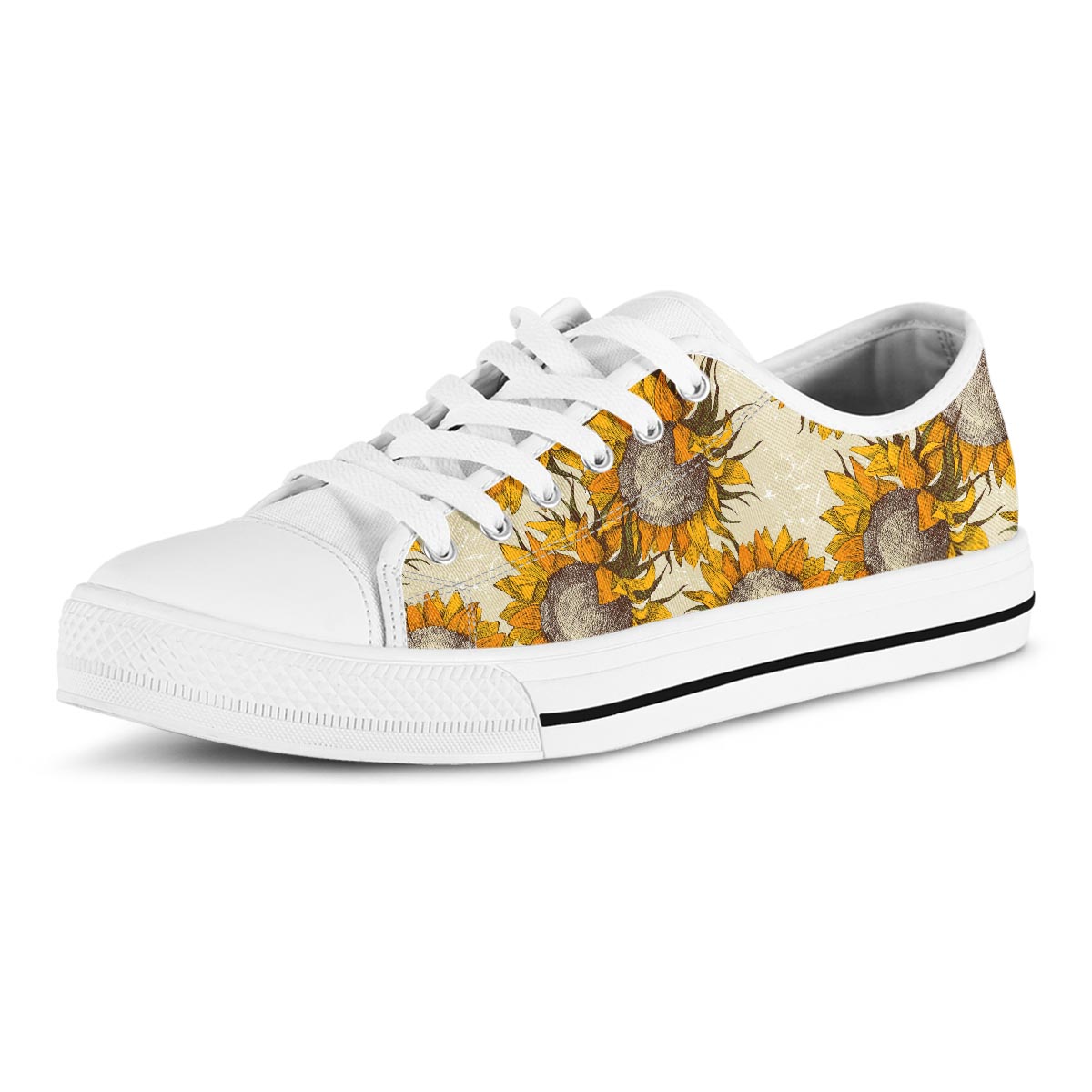 Vintage Sunflower Men's Low Top Shoes-grizzshop
