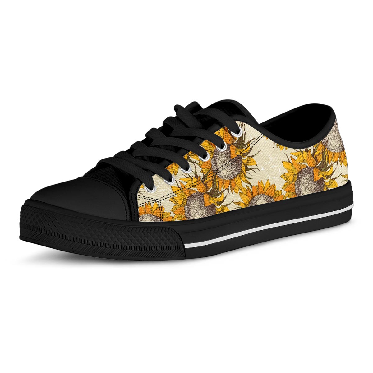Vintage Sunflower Men's Low Top Shoes-grizzshop