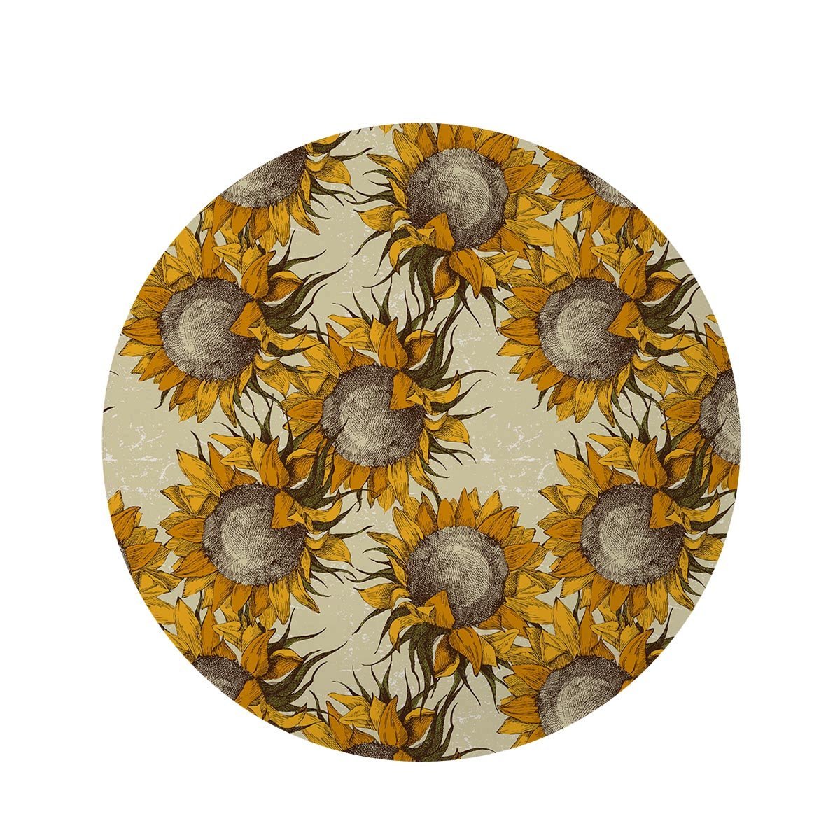 Vintage Sunflower Round Rug-grizzshop