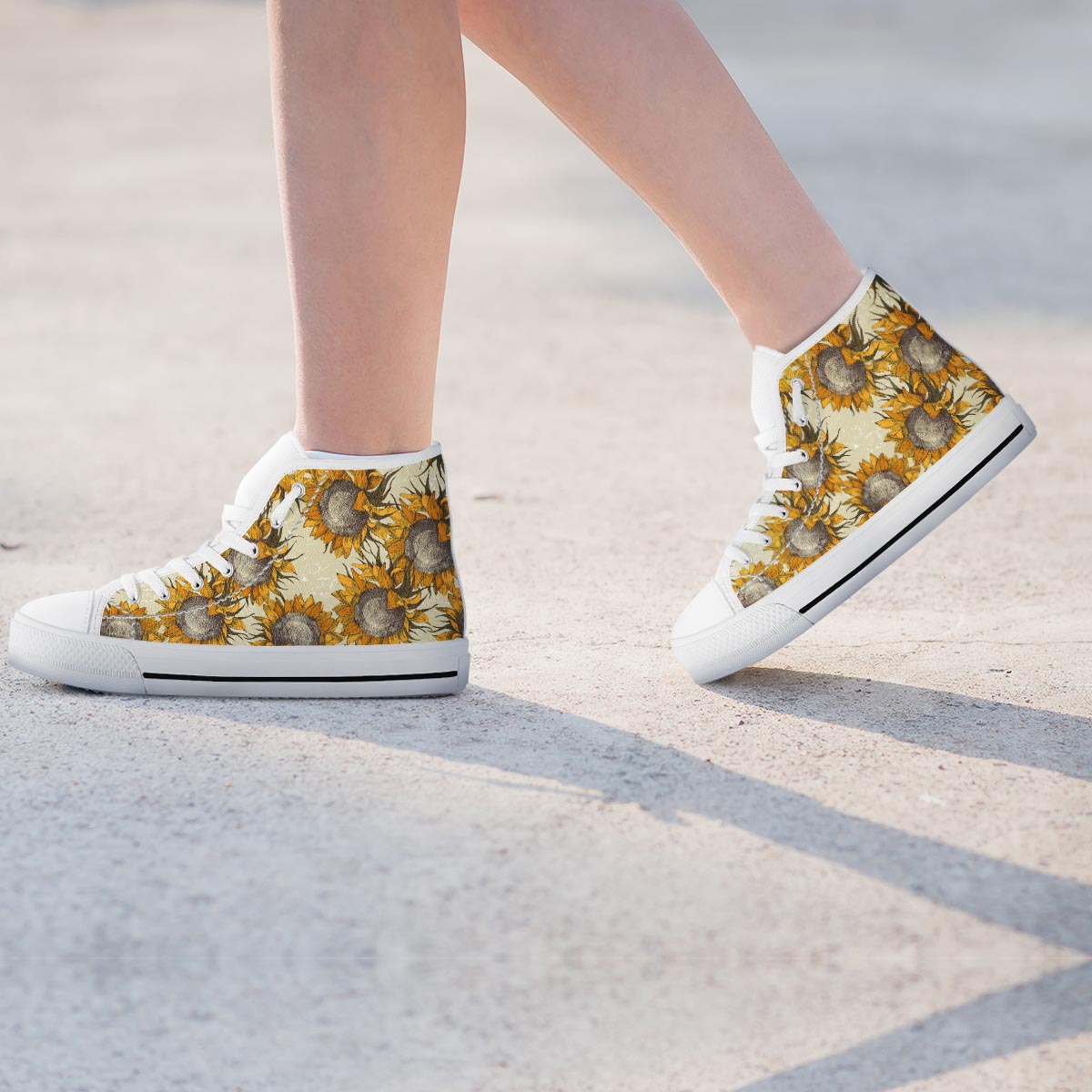 Vintage Sunflower Women's High Top Shoes-grizzshop