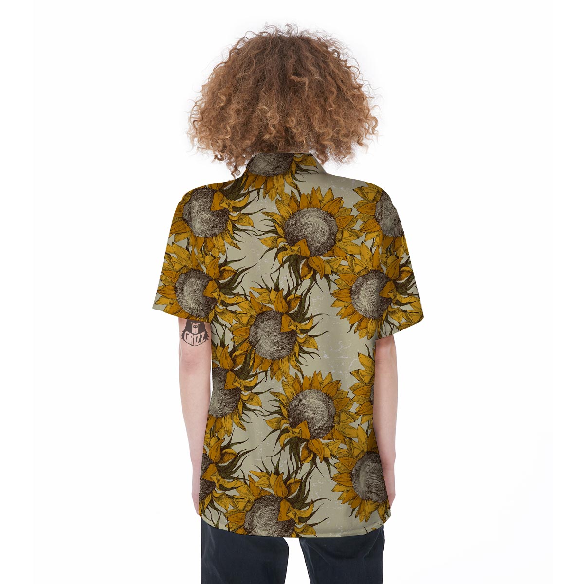 Vintage Sunflower Women's Short Sleeve Shirts-grizzshop