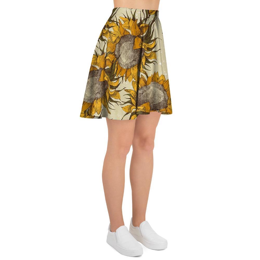 Vintage Sunflower Women's Skirt-grizzshop