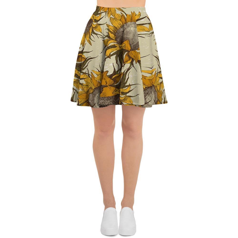 Vintage Sunflower Women's Skirt-grizzshop