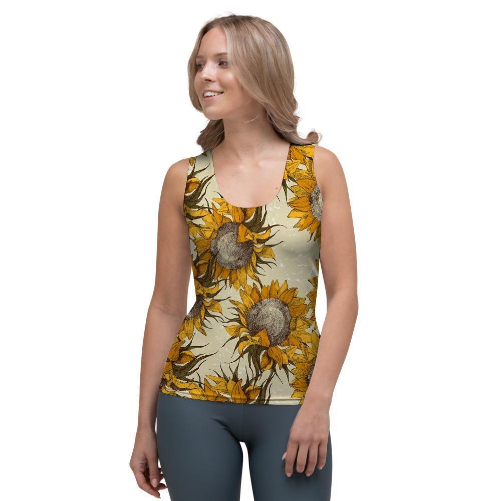 Vintage Sunflower Women's Tank Top-grizzshop