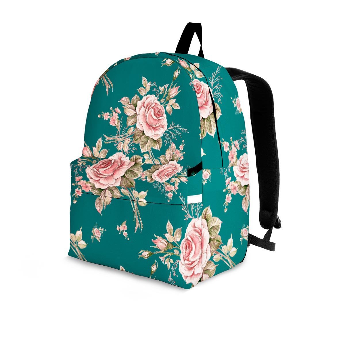 Vintage Watercolor Pink Rose Flower Print Backpack-grizzshop