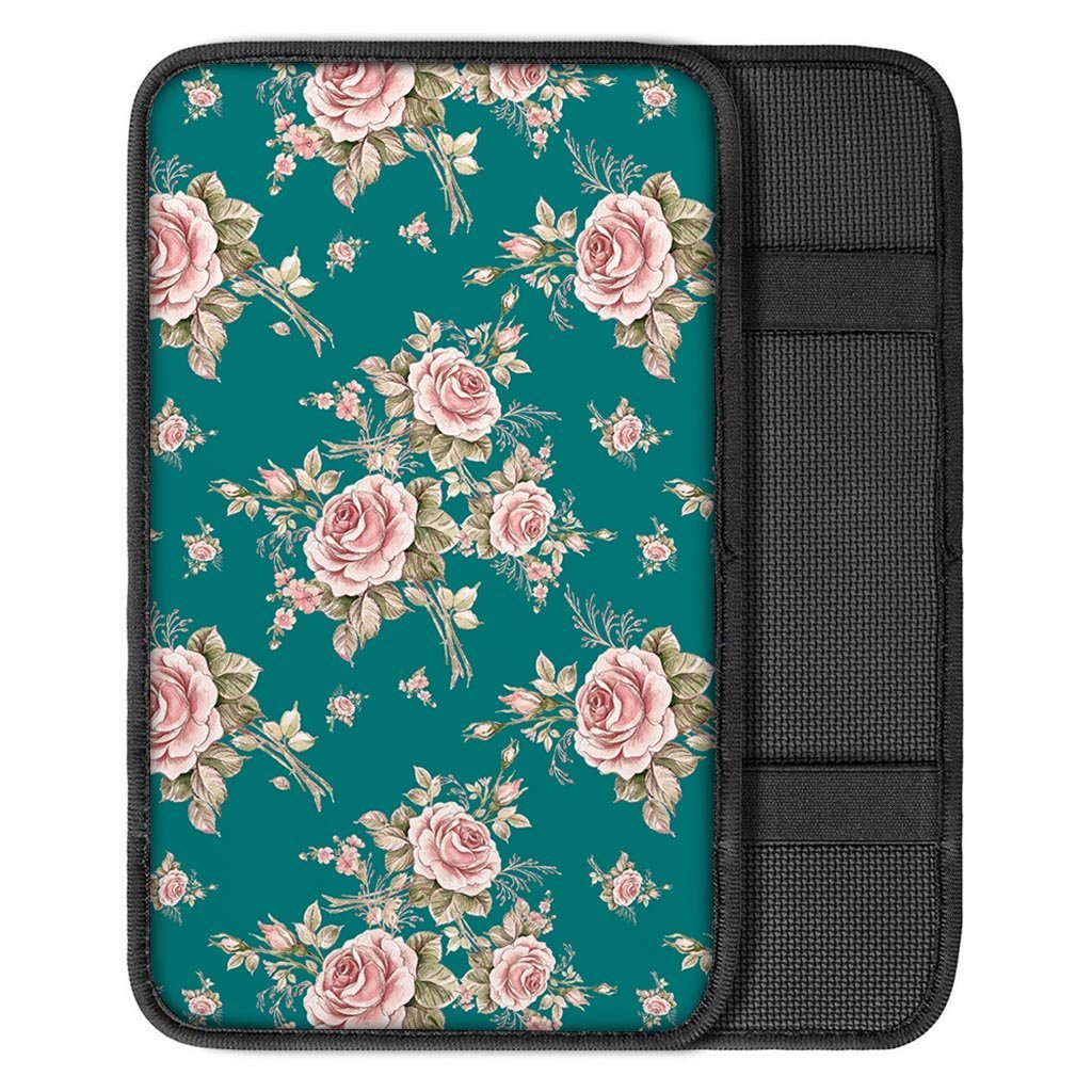 Vintage Watercolor Pink Rose Flower Print Car Console Cover-grizzshop
