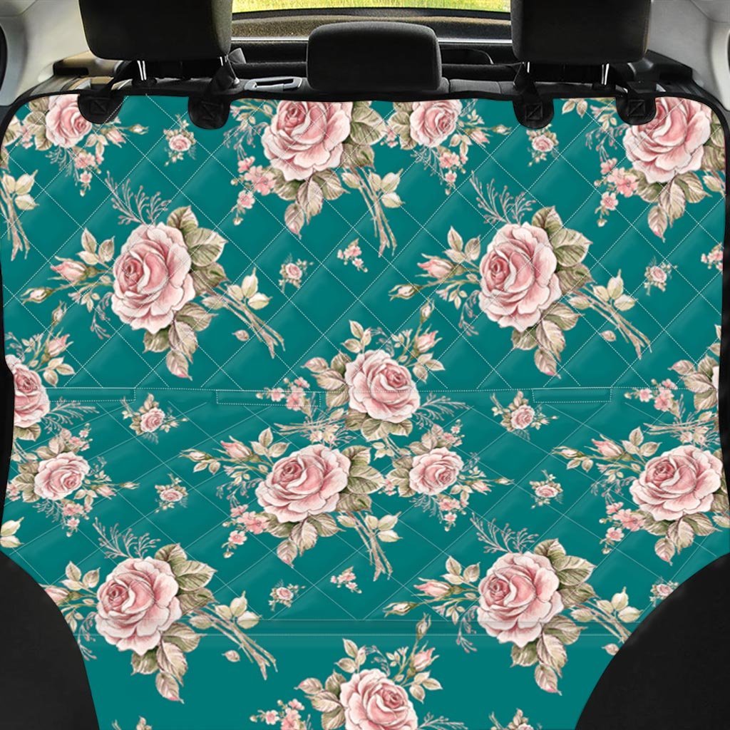 Vintage Watercolor Pink Rose Flower Print Pet Car Seat Cover-grizzshop