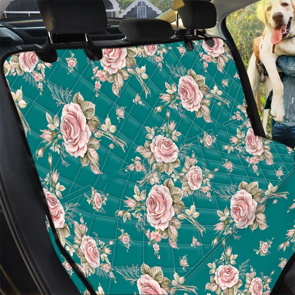 Vintage Watercolor Pink Rose Flower Print Pet Car Seat Cover-grizzshop