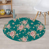 Load image into Gallery viewer, Vintage Watercolor Pink Rose Flower Print Round Rug-grizzshop