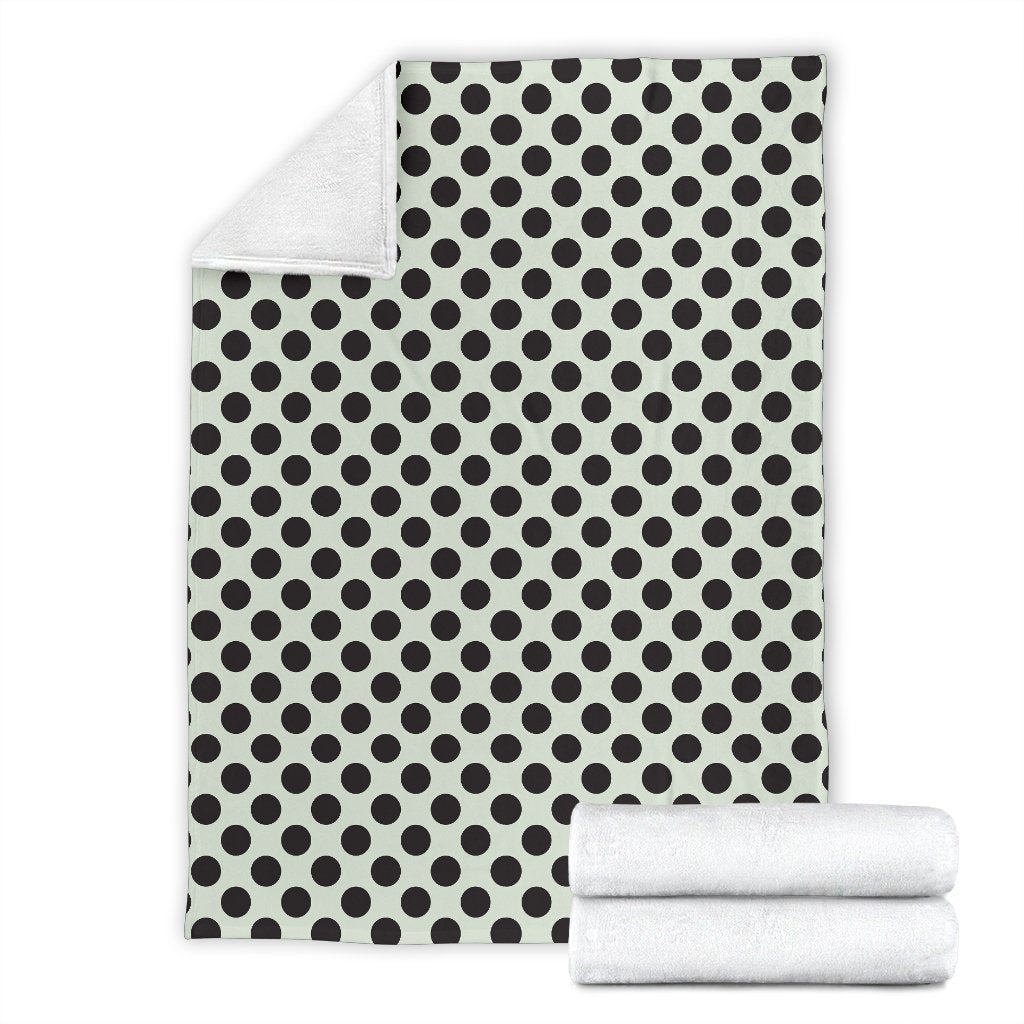 Vintage White Black Polka dot Pattern Print Blanket-grizzshop