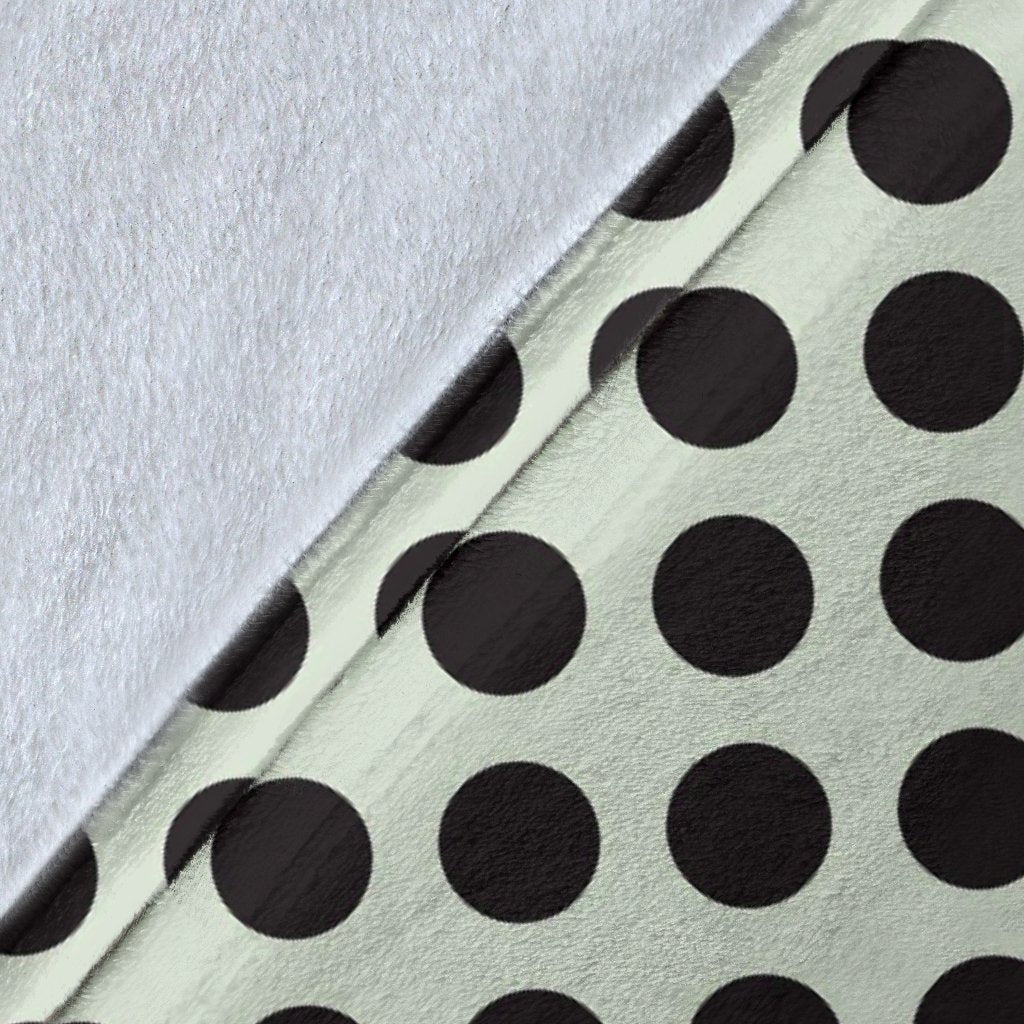 Vintage White Black Polka dot Pattern Print Blanket-grizzshop