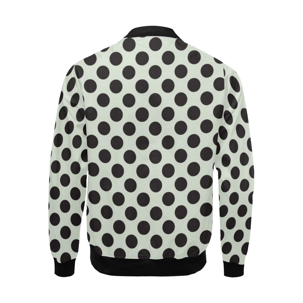 Vintage White Black Polka dot Pattern Print Men's Bomber Jacket-grizzshop