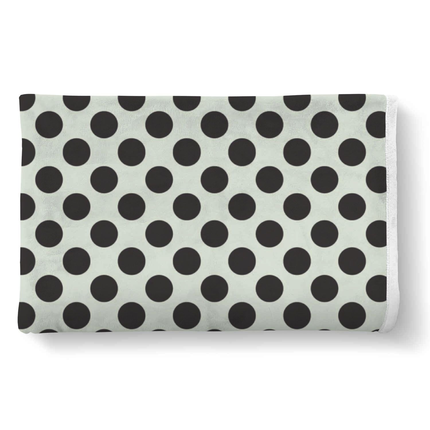 Vintage White Black Polka dot Pattern Print Throw Blanket-grizzshop