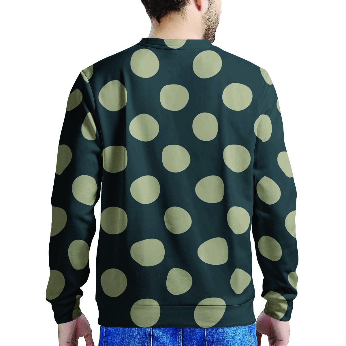 Vintage Black Polka Dot Men's Sweatshirt-grizzshop
