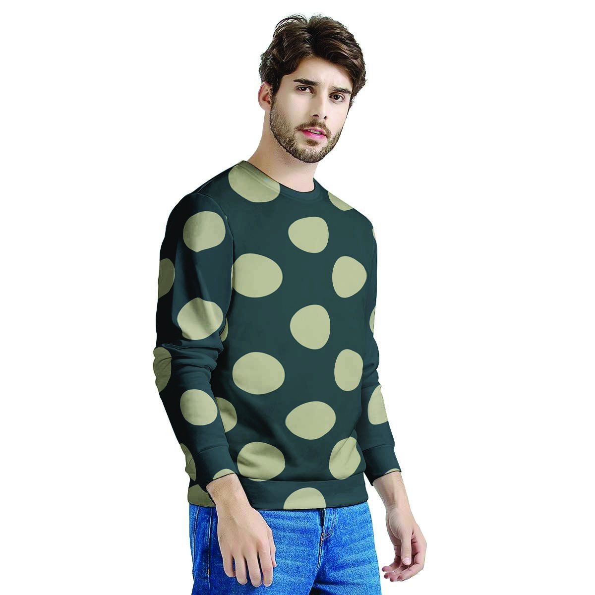 Vintage Black Polka Dot Men's Sweatshirt-grizzshop