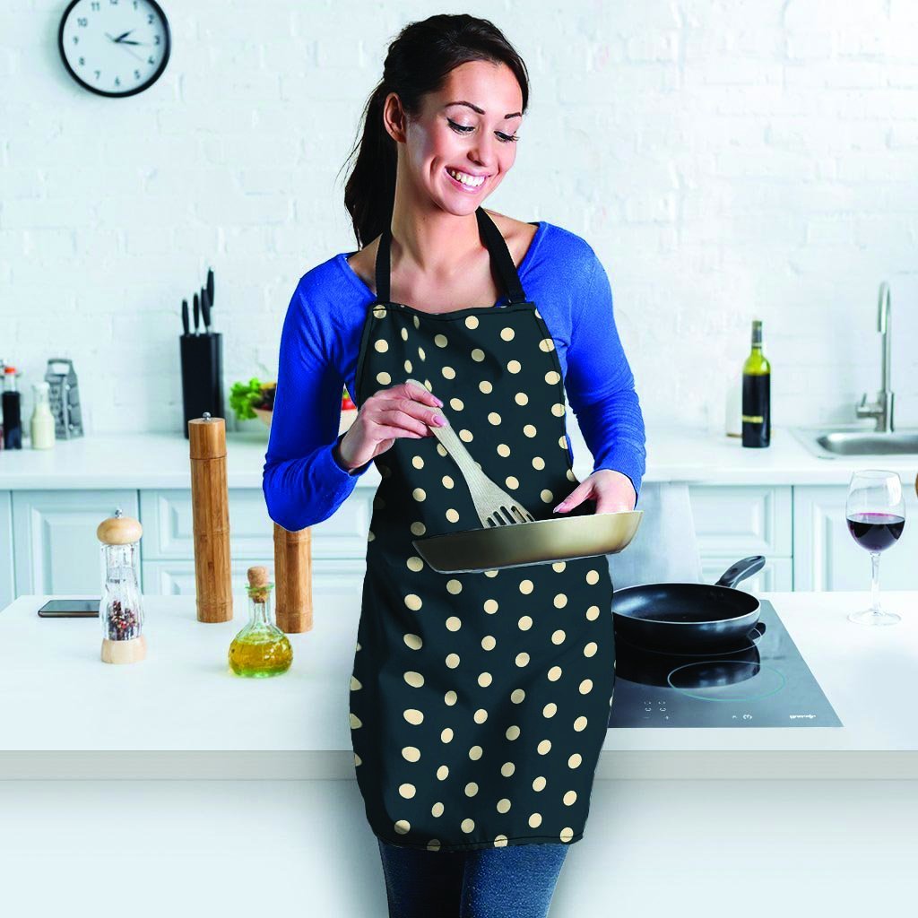 Vintage Black Tiny Polka Dot Women's Apron-grizzshop